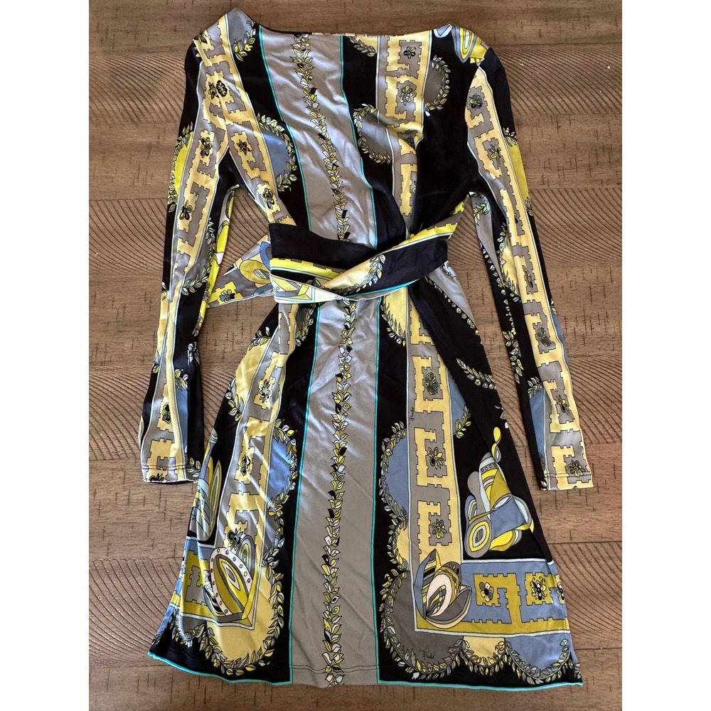 Authentic Emilio Pucci Belted Viscose Jersey Mini Dress - IT 42 / US 8